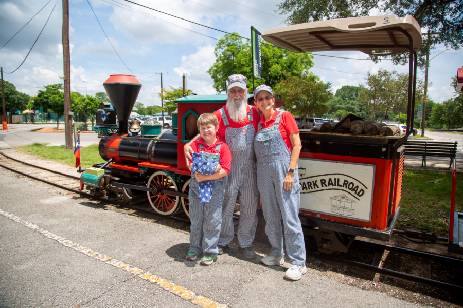 Landa Park Train conductor family New Braunfels Texas park